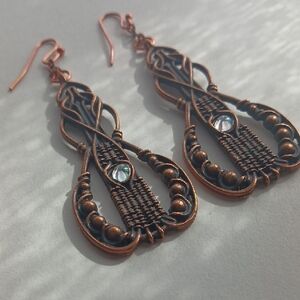 Elegant Copper Earrings with Intricate Design